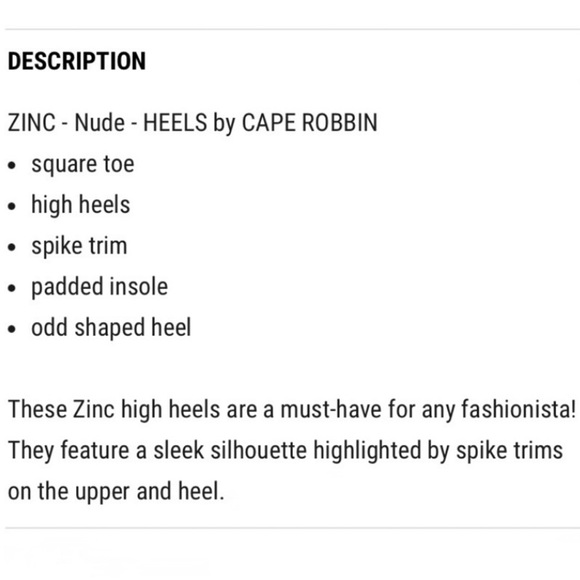 Cape Robbin Zinc Spiked Square Toe Nude High Heels - Picture 13 of 13